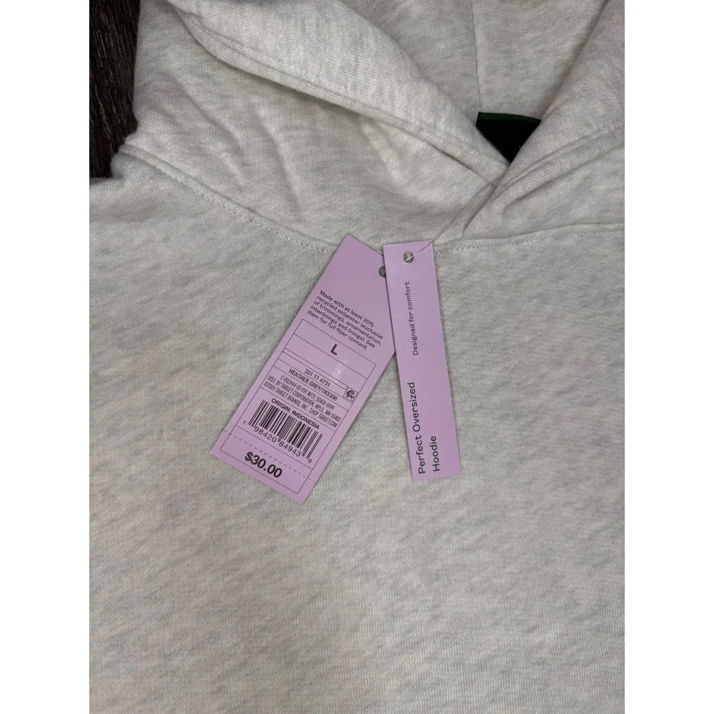 Women's Oversized Hooded Pullover Sweatshirt -Wild Fable Heather grey size large - Picture 5 of 10